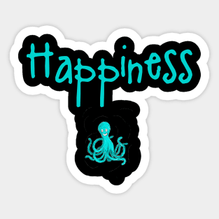 Happy cartoon smiling octopus Sticker